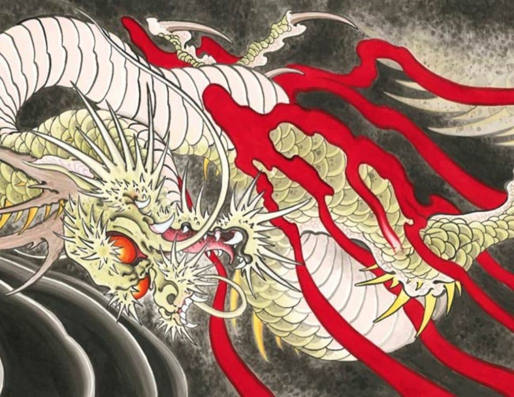 imagem de arte de dragão na Exposição Arte da Alma